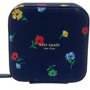 Kate Spade New York Navy Travel Jewelry Case.  Floral “Garden Toss “ Design